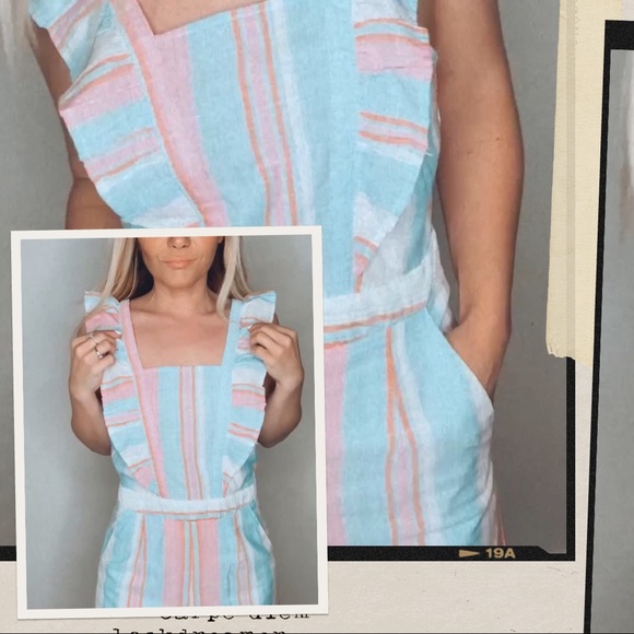 Vici Dolls Ruffle Pastel Striped Romper - Picture 1 of 13